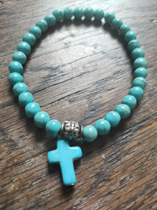 Bracelet perle + croix